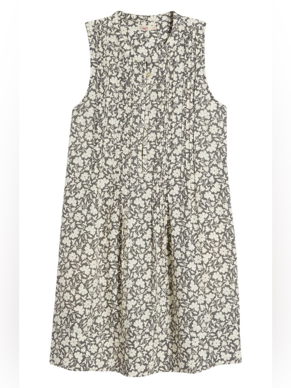 Faherty Isha Floral Hemp Blend Dress Medium
